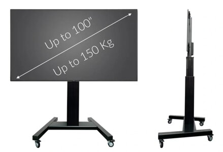 Mobilní stojan OMB Trolley E500 Maxi s elektricky nastavitelnou výškou pro displeje 55" - 100" profesionální