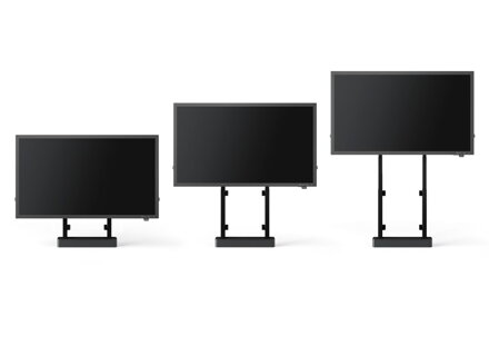 Stojan Vogel´s RISE 2005b s elektricky nastavitelnou výškou pro displeje 55" - 98" montáž podlaha - stěna s možností bočních tabulí, černý